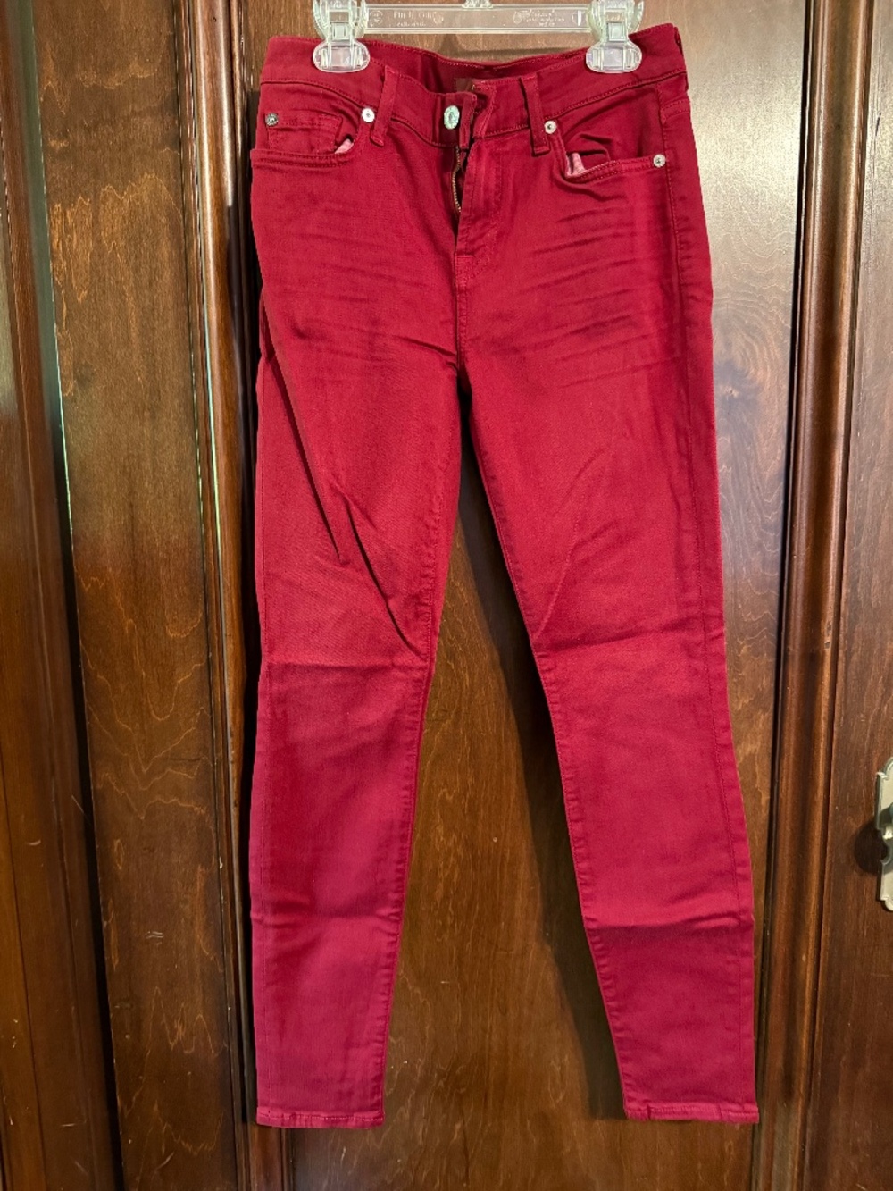 Wine or burgundy For All Man Kind jeans